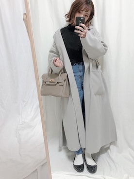 「GRL（グレイル）のアイテム（その他アウター）」を使った、yumi.さん（レディース・151cm）の冬コーディネート