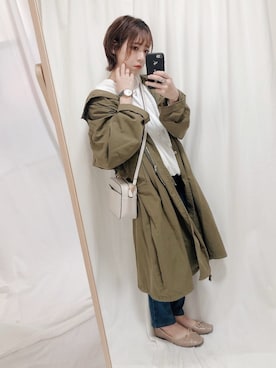「KBF（ケイビーエフ）のアイテム（その他アウター）」を使った、yumi.さん（レディース・151cm）の冬コーディネート