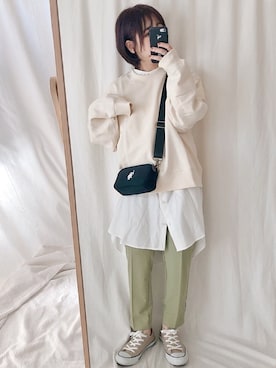 「U.S. POLO ASSN.（ユーエスポロアッスン）の【U.S. POLO ASSN.】 ユーエスポロアッスン クロスボディ ショルダーバッグＳ　 US1885（ショルダーバッグ）」を使った、yumi.さん（レディース・151cm）の春コーディネート