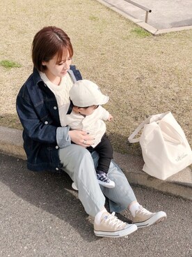「息子コーデ」｜「アイテム（バッグ）」を使った、yumi.さん（レディース・151cm）の春コーディネート