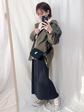 「JUNOAH（ジュノア）のアイテム（ジャケット/アウター）」を使った、yumi.さん（レディース・151cm）の春コーディネート