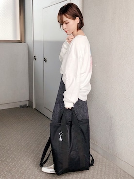 「kipling（キプリング）のアイテム」を使った、yumi.さん（レディース・151cm）の春コーディネート