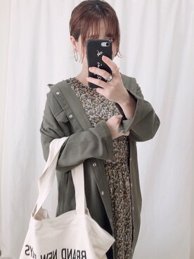 「JUNOAH（ジュノア）のアイテム（ジャケット/アウター）」を使った、yumi.さん（レディース・151cm）の春コーディネート