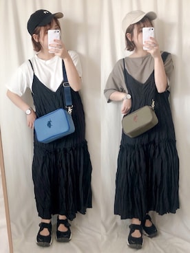 「U.S. POLO ASSN.（ユーエスポロアッスン）のアイテム（ショルダーバッグ）」を使った、yumi.さん（レディース・151cm）の夏コーディネート