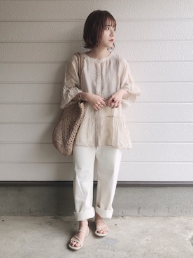 「BASE（ベース）のアイテム」を使った、yumi.さん（レディース・151cm）の夏コーディネート