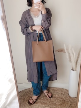 「GRL（グレイル）のアイテム（シャツワンピース）」を使った、yumi.さん（レディース・151cm）の夏コーディネート