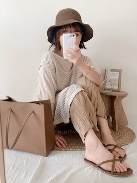 「RAY CASSIN（レイカズン）のアイテム（パンツ）」を使った、yumi.さん（レディース・151cm）の夏コーディネート
