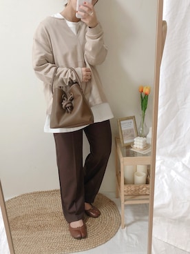 「reca（レカ）のアイテム（スウェット）」を使った、yumi.さん（レディース・151cm）の秋コーディネート