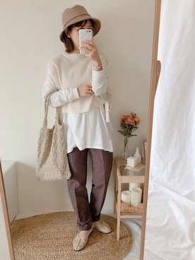 「GRL（グレイル）のアイテム（リング）」を使った、yumi.さん（レディース・151cm）の秋コーディネート