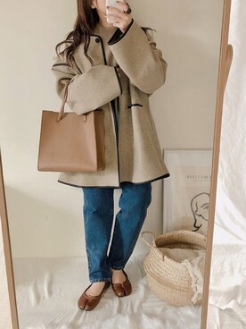 「tiptop（ティップトップ）のアイテム（その他アウター）」を使った、yumi.さん（レディース・151cm）の秋コーディネート