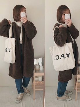 「Chillfar（チルファー）のアイテム（ジャケット/アウター）」を使った、yumi.さん（レディース・151cm）の秋コーディネート