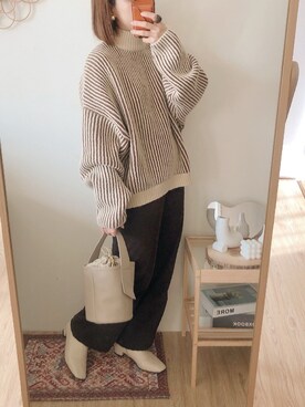 「GUSCIO（グッシオ）のアイテム」を使った、yumi.さん（レディース・151cm）の秋コーディネート