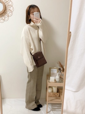 「apres jour（アプレジュール）のアイテム（パンツ）」を使った、yumi.さん（レディース・151cm）の秋コーディネート