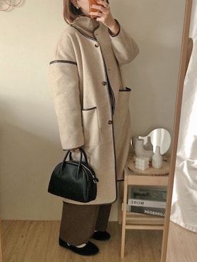 「SVEC（シュベック）のカンフーシューズ kung fu Shoes / ストラップパンプス（バレエシューズ）」を使った、yumi.さん（レディース・151cm）の冬コーディネート