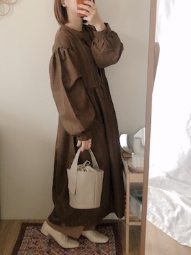 「GUSCIO（グッシオ）のアイテム」を使った、yumi.さん（レディース・151cm）の冬コーディネート