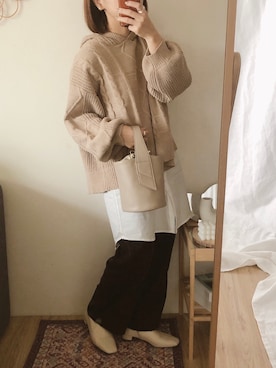 「GUSCIO（グッシオ）のアイテム」を使った、yumi.さん（レディース・151cm）の冬コーディネート