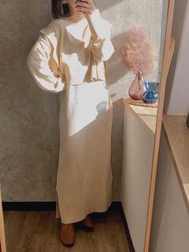 「Chillfar（チルファー）のアイテム（ワンピース/ドレス）」を使った、yumi.さん（レディース・151cm）の冬コーディネート