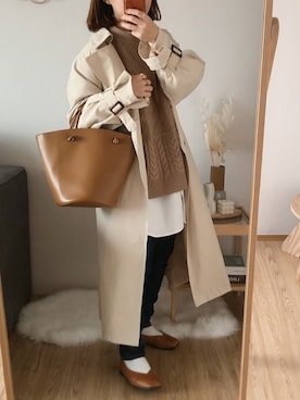 「reca（レカ）のアイテム（ジャケット/アウター）」を使った、yumi.さん（レディース・151cm）の冬コーディネート