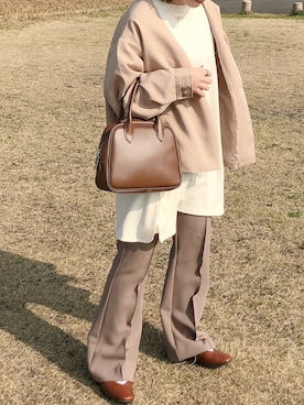 「春めきシューズ」｜「アイテム（ノーカラージャケット）」を使った、yumi.さん（レディース・151cm）の春コーディネート