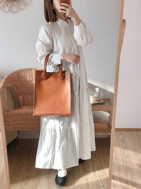 「sakishimatokyo（サキシマトーキョー）のアイテム（シャツワンピース）」を使った、yumi.さん（レディース・151cm）の春コーディネート