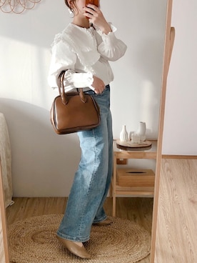「sakishimatokyo（サキシマトーキョー）のアイテム（トップス）」を使った、yumi.さん（レディース・151cm）の春コーディネート