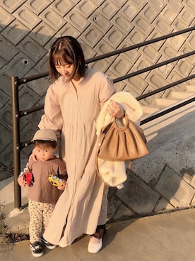 「Chillfar（チルファー）のアイテム（ワンピース/ドレス）」を使った、yumi.さん（レディース・151cm）の春コーディネート
