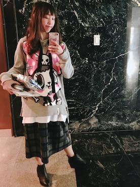 「ROCKCOCO（ロックココ）のアイテム」を使った、Queさん（レディース・153cm）の冬コーディネート