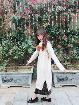 「ORiental TRaffic（オリエンタルトラフィック）のアイテム（ローファー）」を使った、Queさん（レディース・153cm）の冬コーディネート