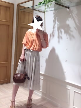 「SWINGLE（スウィングル）のアイテム（ショルダーバッグ）」を使った、ララ☆193さん（レディース・159cm）の夏コーディネート