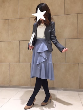 「アシンメトリー」｜「アイテム（ノーカラージャケット）」を使った、ララ☆193さん（レディース・159cm）の秋コーディネート