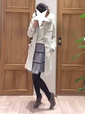 「ファー」｜「アイテム（ダッフルコート）」を使った、ララ☆193さん（レディース・159cm）の秋コーディネート