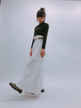 「MIKIO SAKABE（ミキオ サカベ）のアイテム（パンツ）」を使った、ピンキー！/ 藤咲彩音さん（レディース・158cm）の冬コーディネート