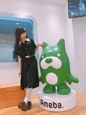 「BEAMS BOY（ビームスボーイ）のアイテム（シャツワンピース）」を使った、ピンキー！/ 藤咲彩音さん（レディース・158cm）の春コーディネート