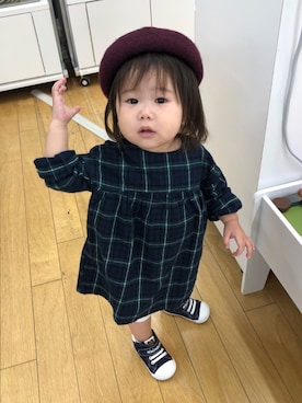 「おんなのこコーデ」｜「アイテム（ハンチング/ベレー帽）」を使った、Sarar@さん（キッズ・80cm）の秋コーディネート