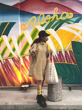 「JUEMI（ジュエミ）のアイテム（バッグ）」を使った、レミヲさん（レディース・157cm）の春コーディネート