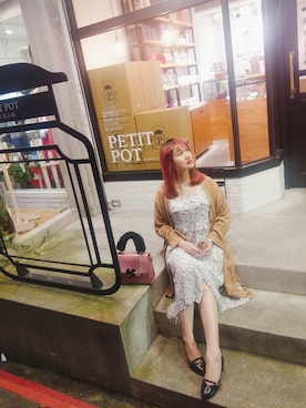 「MEIER.Q（マイヤーキュー）のアイテム（その他アウター）」を使った、Bonnie Liaoさん（レディース・162cm）の冬コーディネート