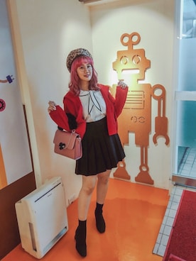 「PAZZO」｜「アイテム（その他アウター）」を使った、Bonnie Liaoさん（レディース・162cm）の冬コーディネート