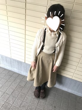 「no brand（ノーブランド）のアイテム（モカシン/デッキシューズ）」を使った、Da-r!さん（キッズ・120cm）の冬コーディネート
