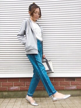 「H&M DIVIDED（エイチアンドエム　ディヴァイデッド）のアイテム（バレエシューズ）」を使った、Yumiinさん（レディース・152cm）の夏コーディネート