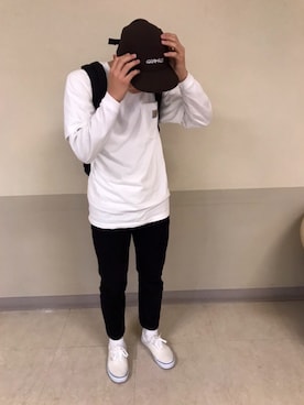 「Gramicci（グラミチ）のアイテム（キャップ）」を使った、rikiii.08さん（メンズ・173cm）の秋コーディネート