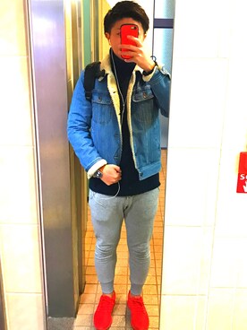 「Gregory」｜「アイテム（デニムジャケット）」を使った、。さん（メンズ・173cm）の冬コーディネート