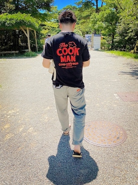 「COOKMAN（クックマン）のアイテム（トップス）」を使った、。さん（メンズ・173cm）の夏コーディネート