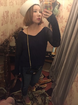 「あちゃちゅむ」｜「アイテム（帽子）」を使った、laniさん（レディース・153cm）の春コーディネート