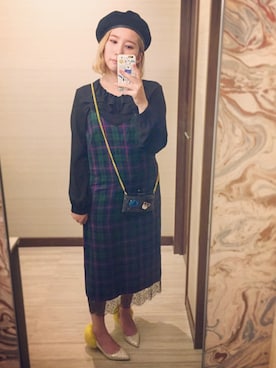 「TSURU（ツル）のアイテム（パンプス）」を使った、laniさん（レディース・153cm）の秋コーディネート