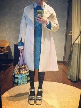 「あちゃちゅむ」｜「アイテム（ワンピース/ドレス）」を使った、laniさん（レディース・153cm）の冬コーディネート