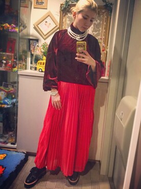 「あちゃちゅむ」｜「アイテム（ワンピース/ドレス）」を使った、laniさん（レディース・153cm）の冬コーディネート