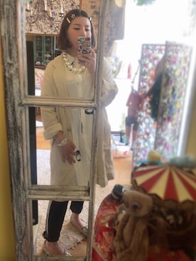 「麻ジャケット」｜「アイテム（シューズ）」を使った、laniさん（レディース・153cm）の春コーディネート