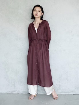 「アイテム（シャツワンピース）」を使った、Aunt Marie'sさん（レディース・168cm）の夏コーディネート