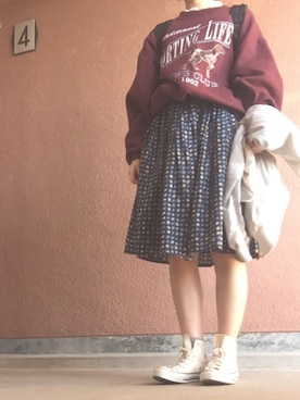 「SM2（エスエムツー）のアイテム（スカート、その他）」を使った、a k aさん（レディース・156cm）の春コーディネート