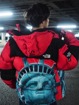 「Supreme x The North Face」｜「アイテム（ダウンジャケット/コート）」を使った、heyheyさん（メンズ・182cm）の秋コーディネート